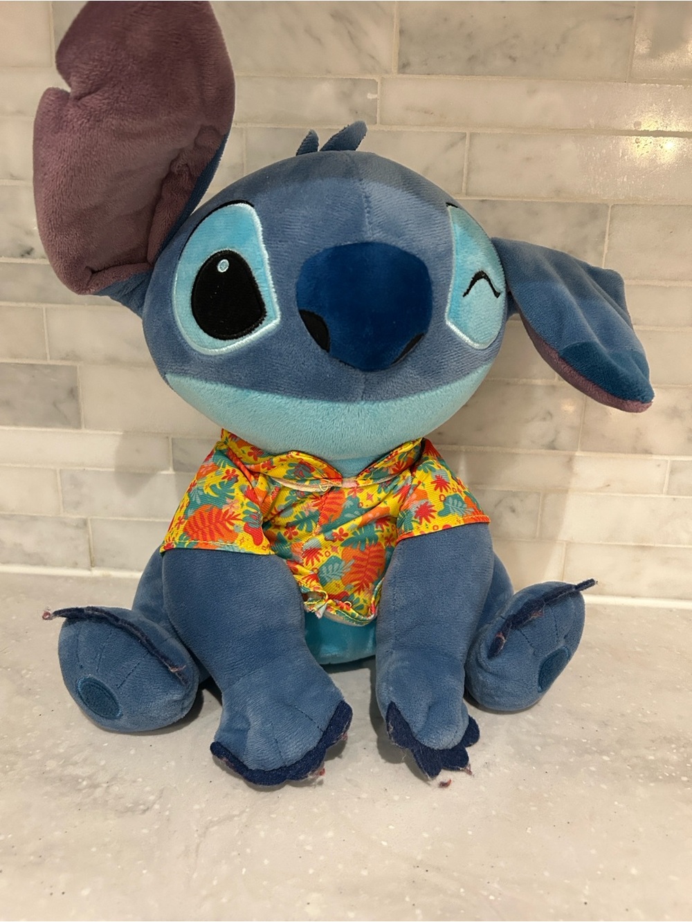 Disney Plush Blue stitch Character Toy with Tropical Hawaiian Shirt - Kids Toys